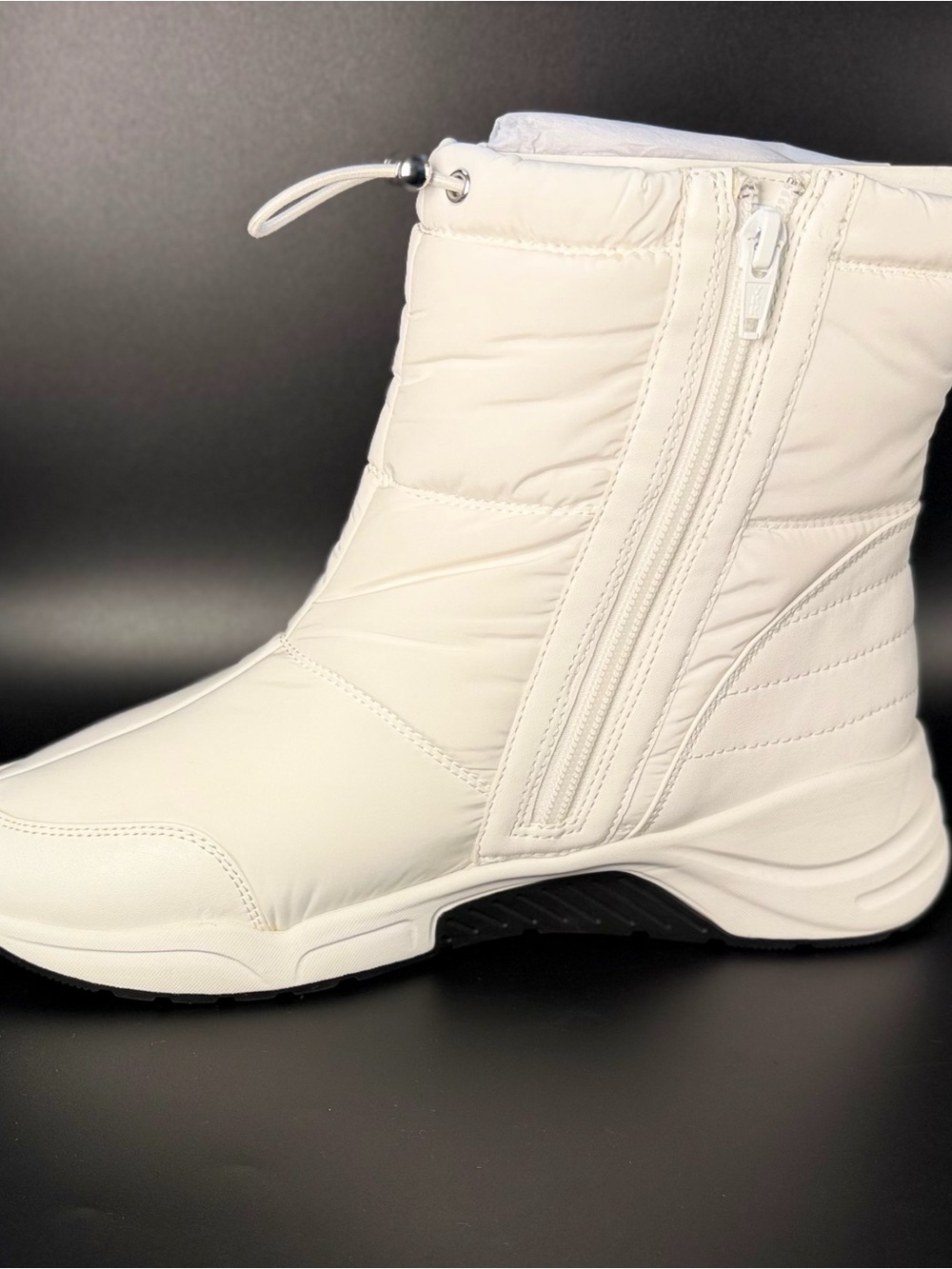 Paolo White Quilted Ankle Snow Bootie
